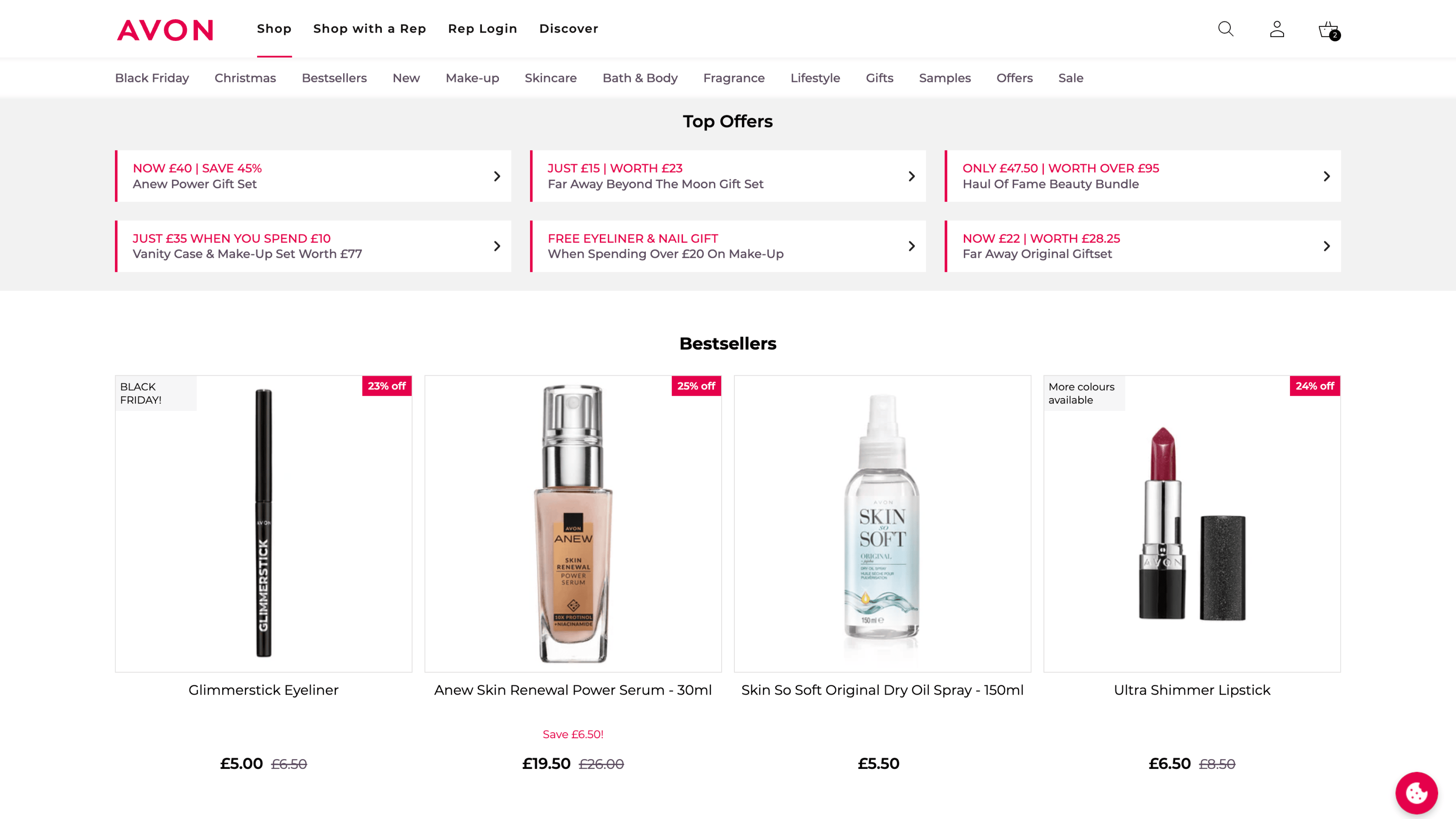 Top Promotions on Homepage